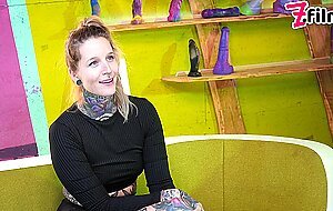 Tattooed Girl Lisa Rocketcock Sucks On A Dildo, Fetish, Piercing, Pussy, Tattoo